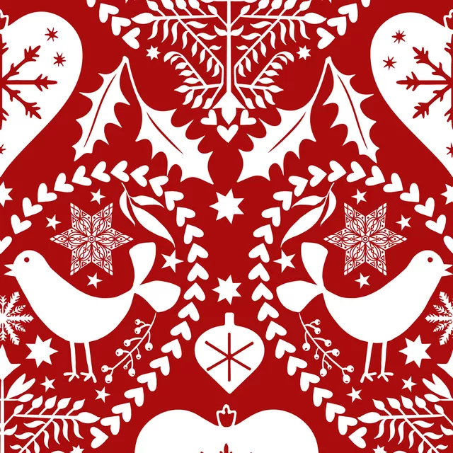 Tischdecke Nordic Noel White Red