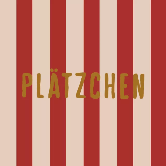 Servietten Plätzchen Rot Gold Streifen