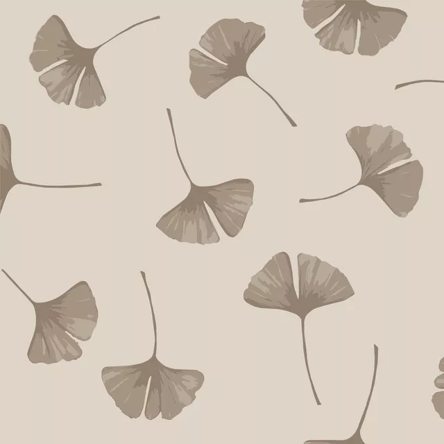 Tischläufer Gingko Blätter Braun Beige