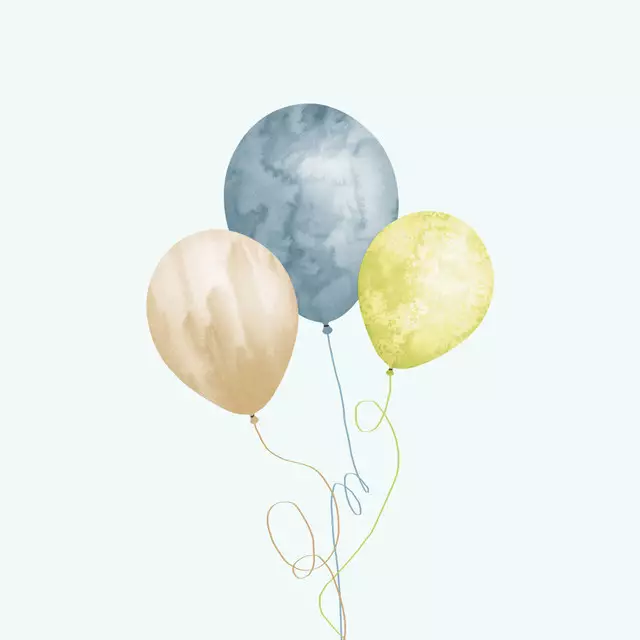 Kissen Luftballons Aquarell mint