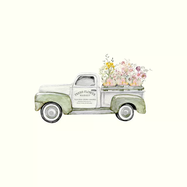 Kissen Cottage Spring Pick Up Truck