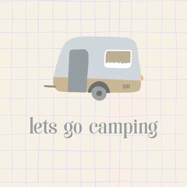 Kissen Lets go camping caravan