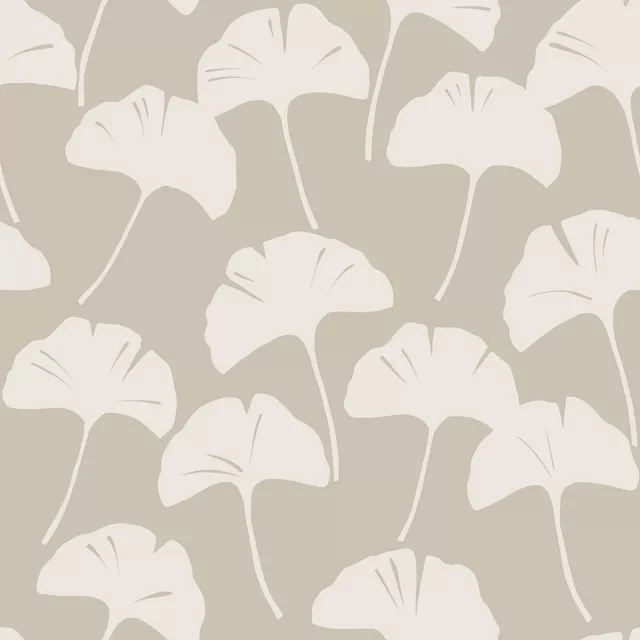 Flächenvorhang Gingko Blätter Beige