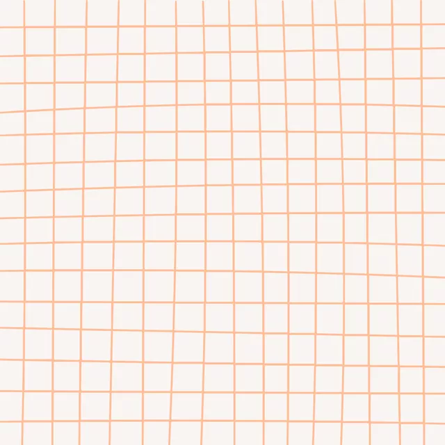 Kissen Hand Drawn Grid Orange