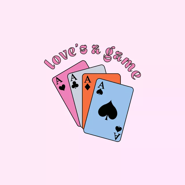 Tischset Love's a Game Rosa