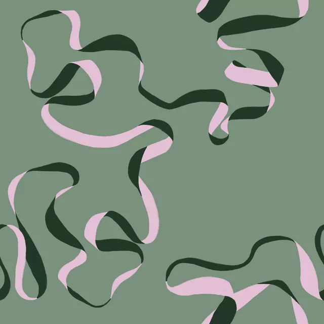 Kissen Ribbon Pattern Grün