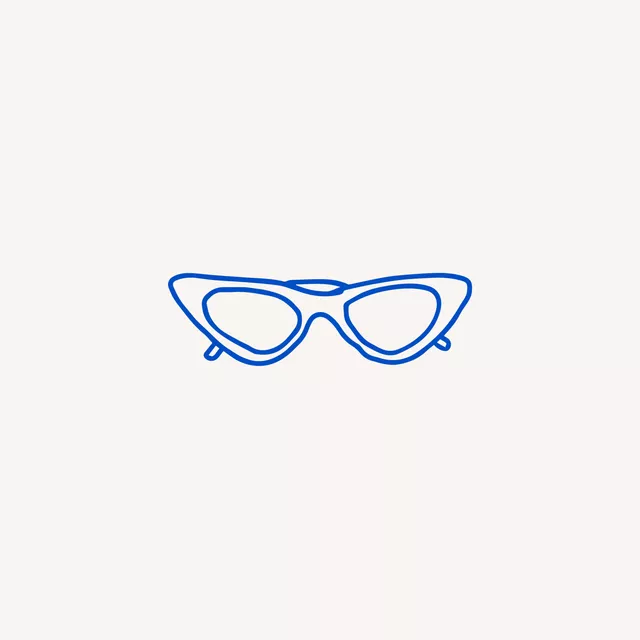 Kissen Sonnenbrille Blau