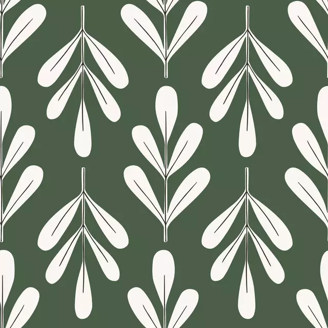 Kissen Winter Floral beige dark green