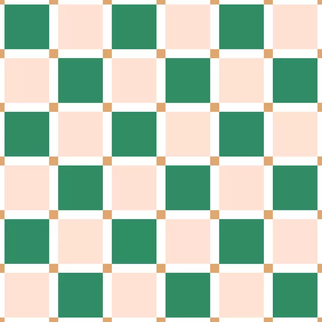 Tischläufer Chessboard Crossed Green