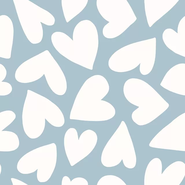 Kissen Hearts blau beige