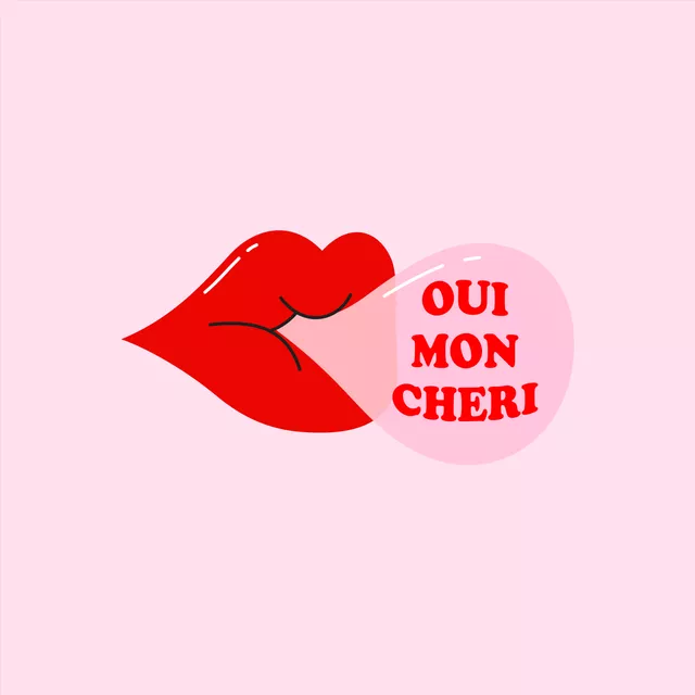 Kissen Oui mon cheri Lippen