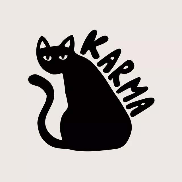 Kissen Karma Cat Schwarz