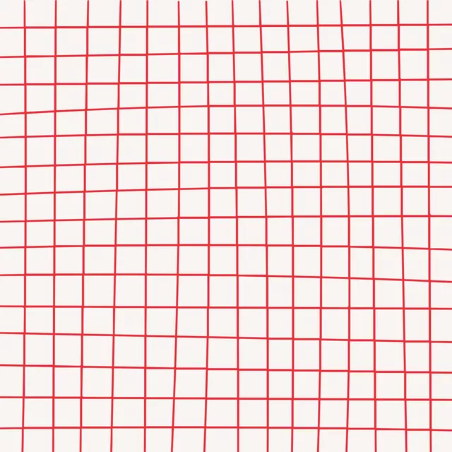 Kissen Hand Drawn Grid Rot