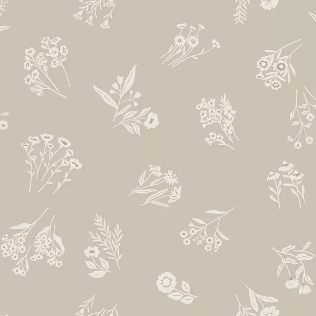 Flächenvorhang Wildblumen Beige