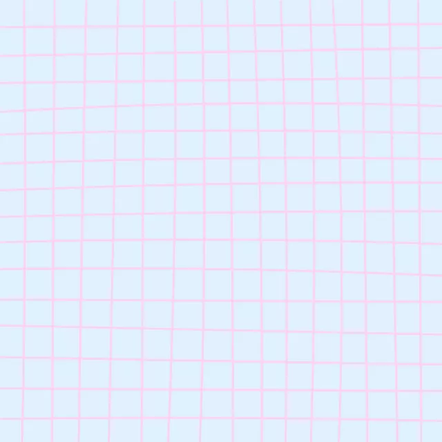 Kissen Hand Drawn Grid Blau Rosa