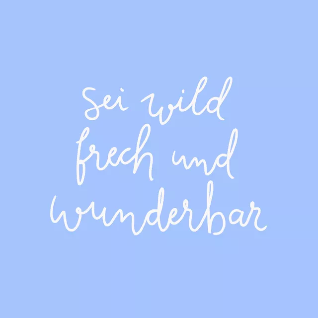 Kissen wild frech wunderbar blau