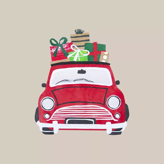 Kissen Mini Cooper mit Geschenken