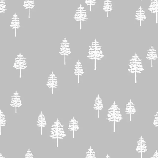 Kissen White Winter Forest grey