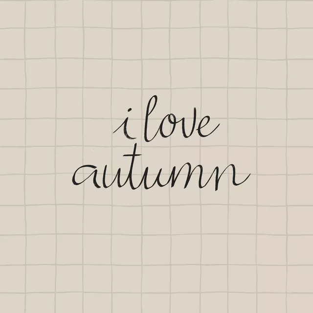 Servietten I Love Autumn Beige Karo