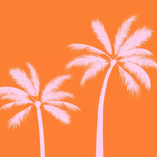 Geschirrtuch Tropical Palms sunrise orange