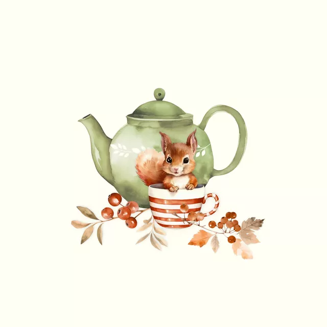 Kissen Cottage Herbst Tea Time