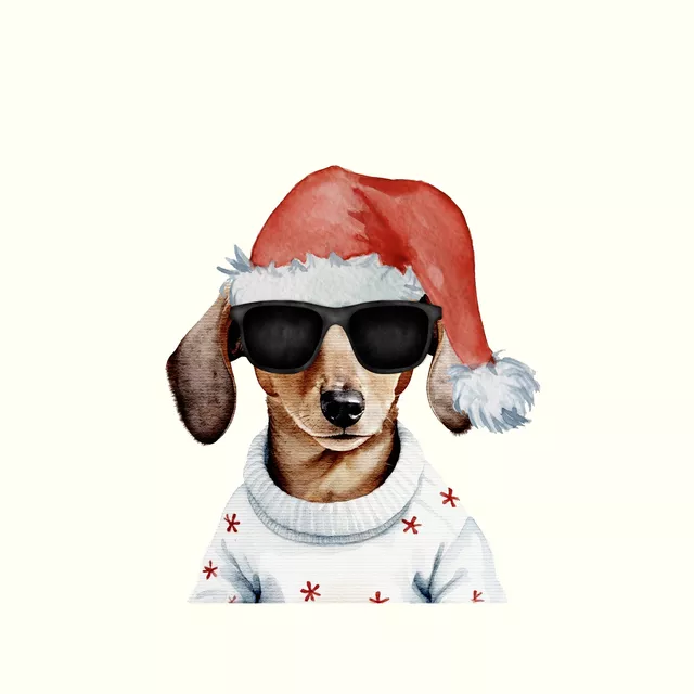 Tischset Christmas Cool Dog Dackel