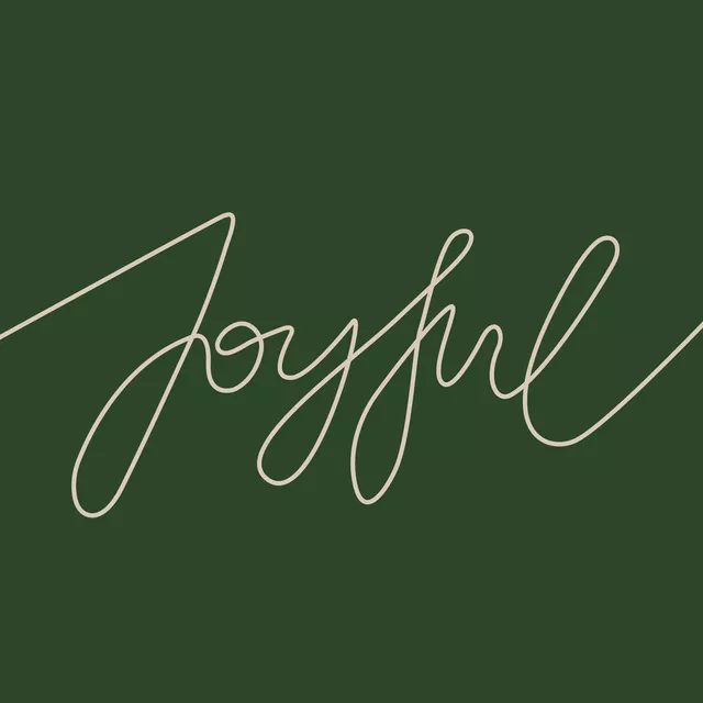 Kissen Joyful Lettering moss green