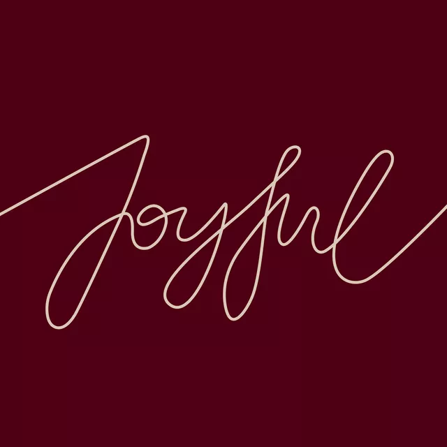 Kissen Joyful Lettering dark berry