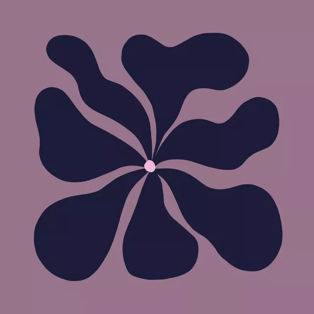 Kissen Flow Flower aubergine