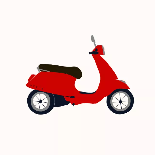 Kissen Vespa Rot