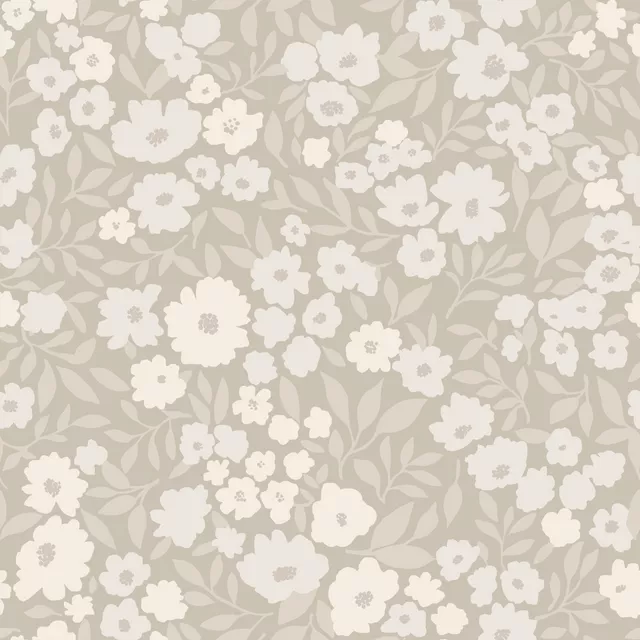 Dekovorhang Vintage Blüten Beige