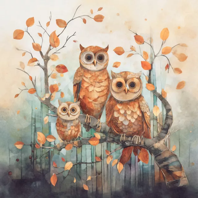 Kissen Owl Family