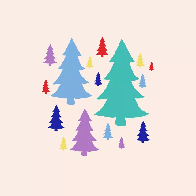 Kissen Tannenbaum bunt