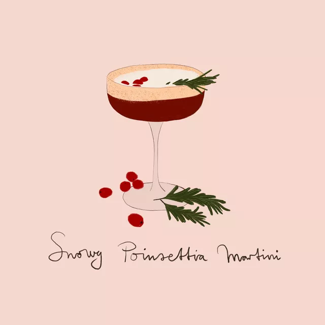 Kissen Snowy Poinsettia Martini