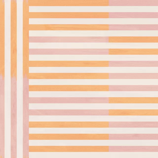 Kissen Ikat Stripes Orange Rosa