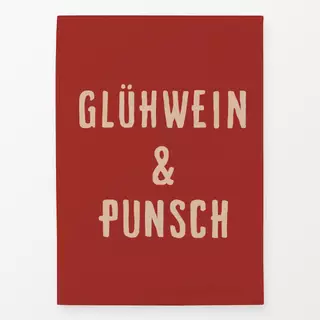 Geschirrtuch Glühwein und Punsch Rot Beige