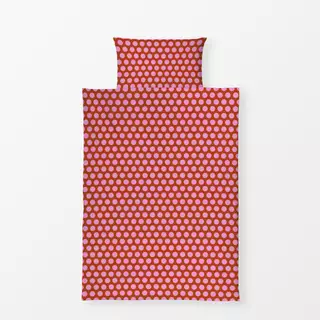 Bettwäsche Polkadots | rosa-rot