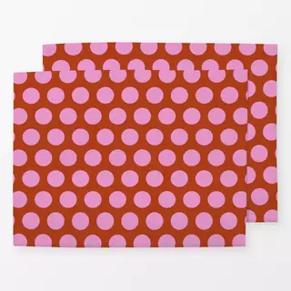 Tischset Polkadots | rosa-rot