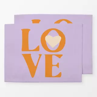 Tischset LOVE letters - lila orange