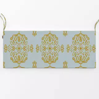 Bankauflage Damask graublau