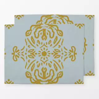 Tischset Damask graublau