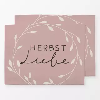 Tischset Herbst Liebe Rosa Kranz