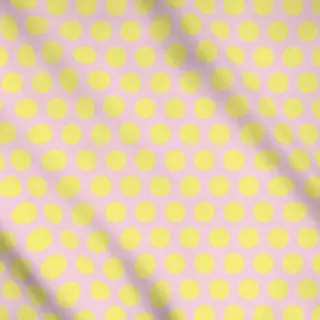 Meterware Polkadots | zitronengelb-rosa