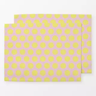 Tischset Polkadots | zitronengelb-rosa