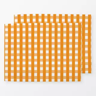 Tischset Karo Kariert Gingham orange