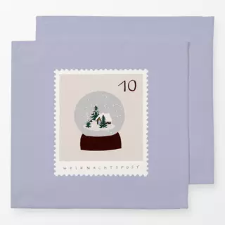 Servietten Briefmarke Schneekugel Blau