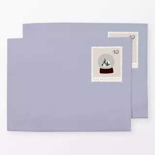 Tischset Briefmarke Schneekugel Blau