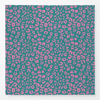 Tischdecke Leopardenmuster gruen rosa