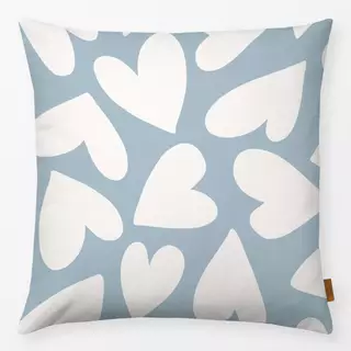 Kissen Hearts blau beige