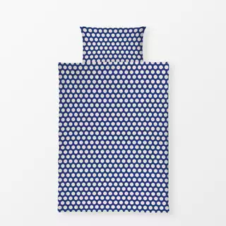 Bettwäsche Polkadots | blau-offwhite